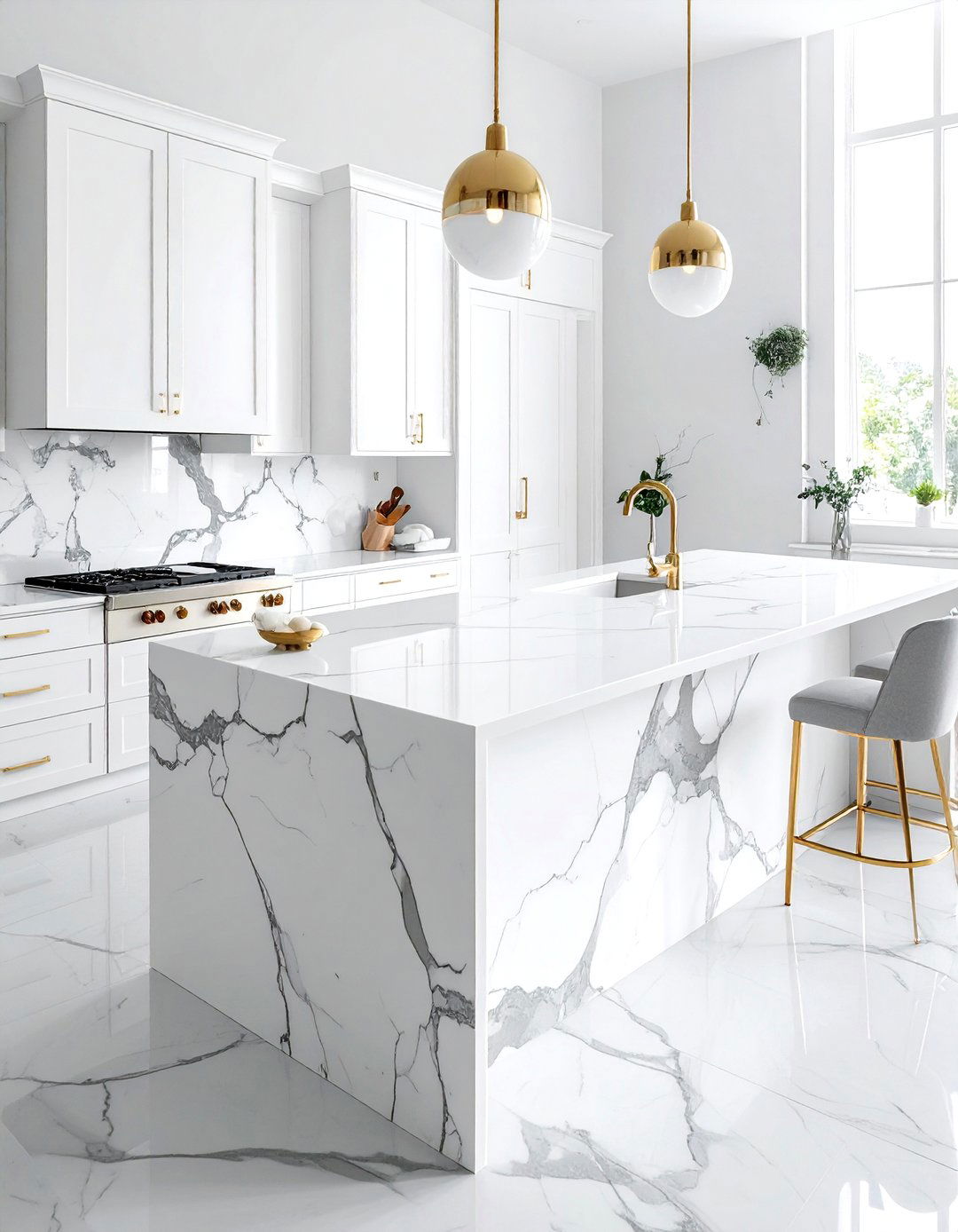 Calacatta marble look quartz - 30 Caesarstone kitchen ideas