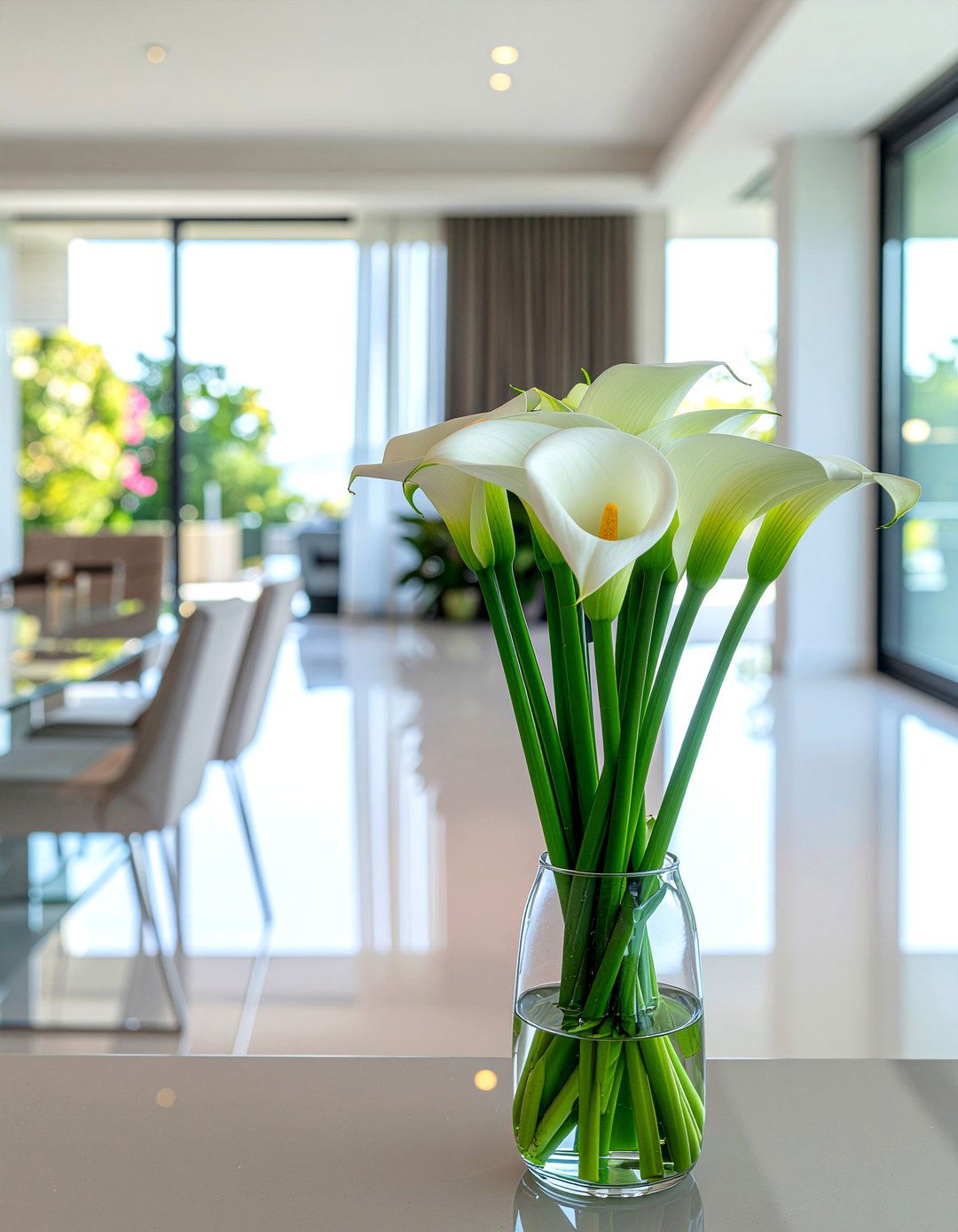 Calla Lily Minimalist Look - 30 dining room faux flower ideas