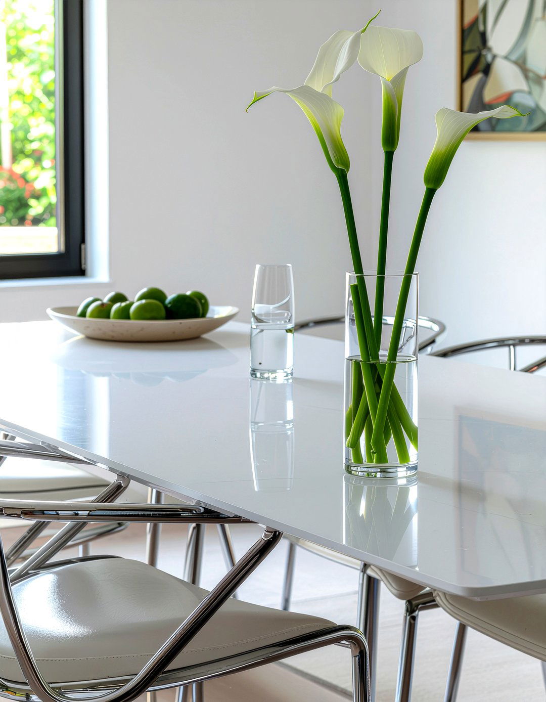 Calla lily modern centerpiece - 30 floral centerpiece dining ideas