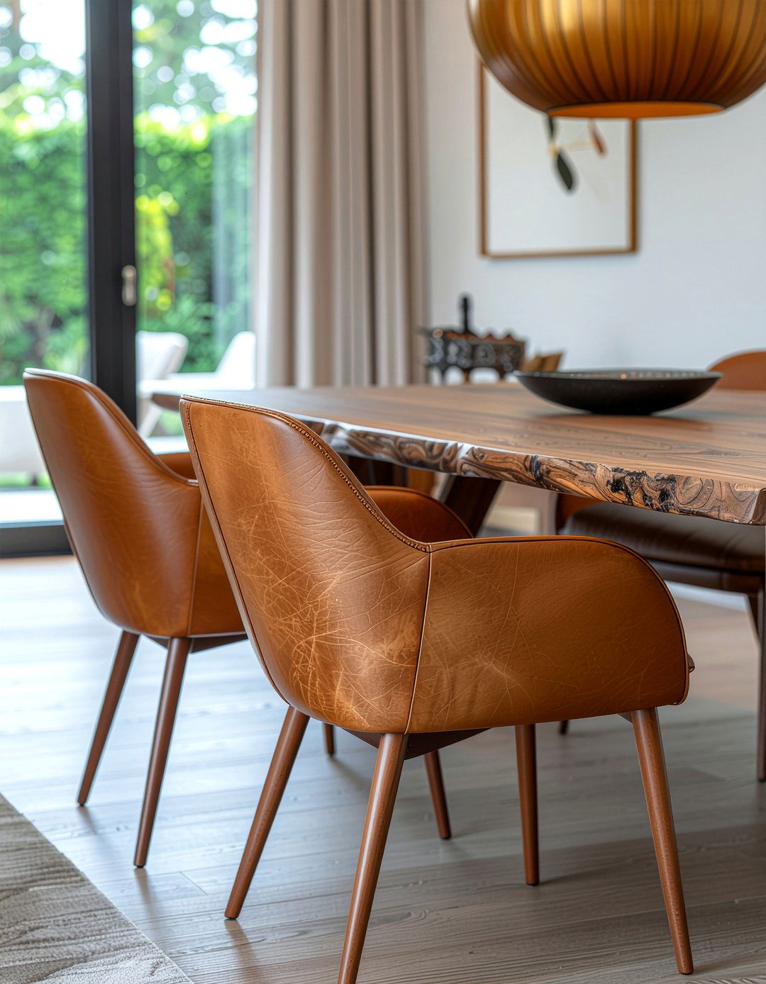 Camel Leather Dining Chairs - 30 neutral dining chair ideas
