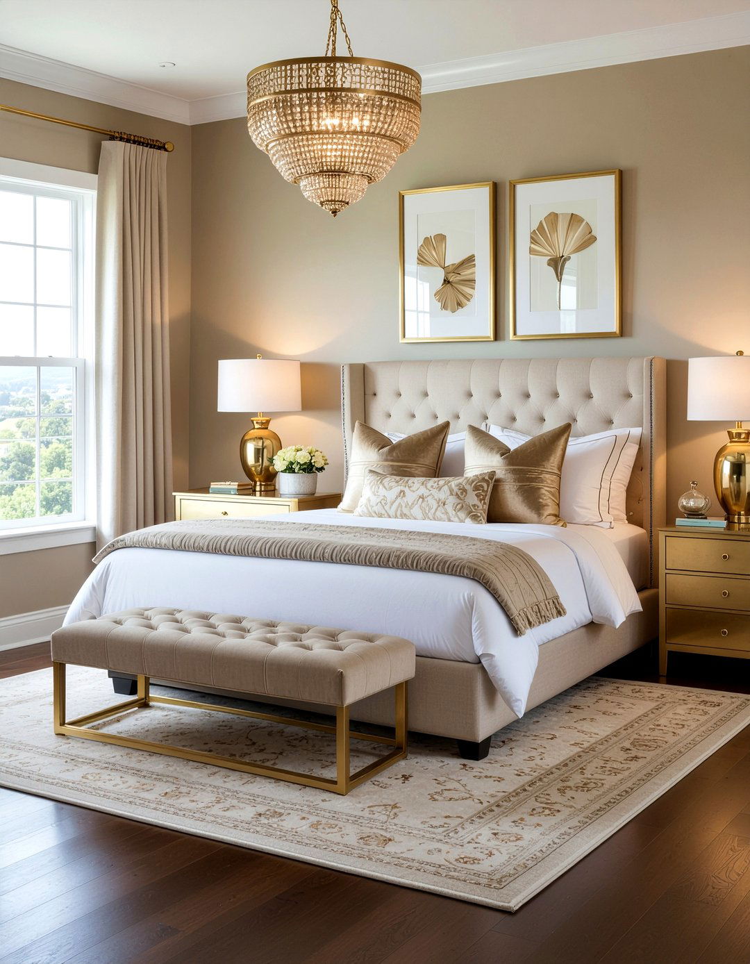 Camel and gold bedroom accents - 30 camel bedroom ideas