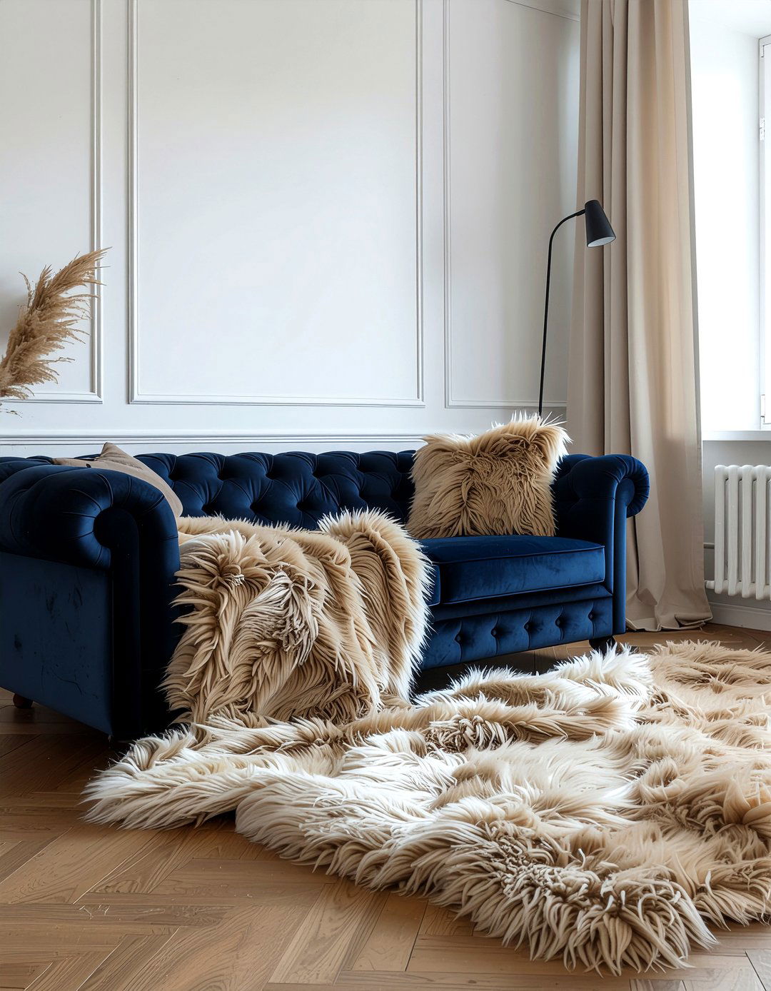 Camel faux fur throw - 30 faux fur throw ideas