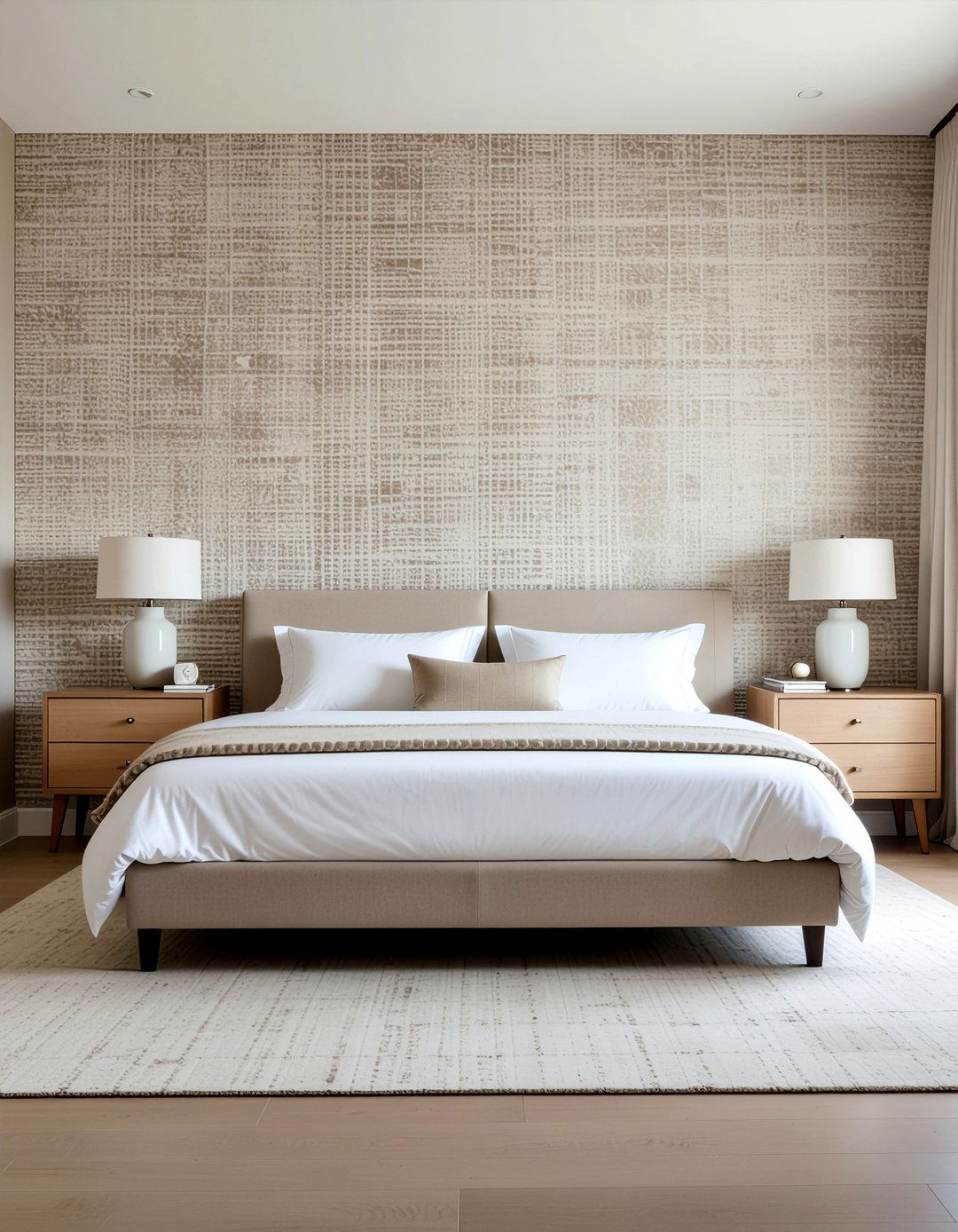 Camel textured wallpaper - 30 camel bedroom ideas