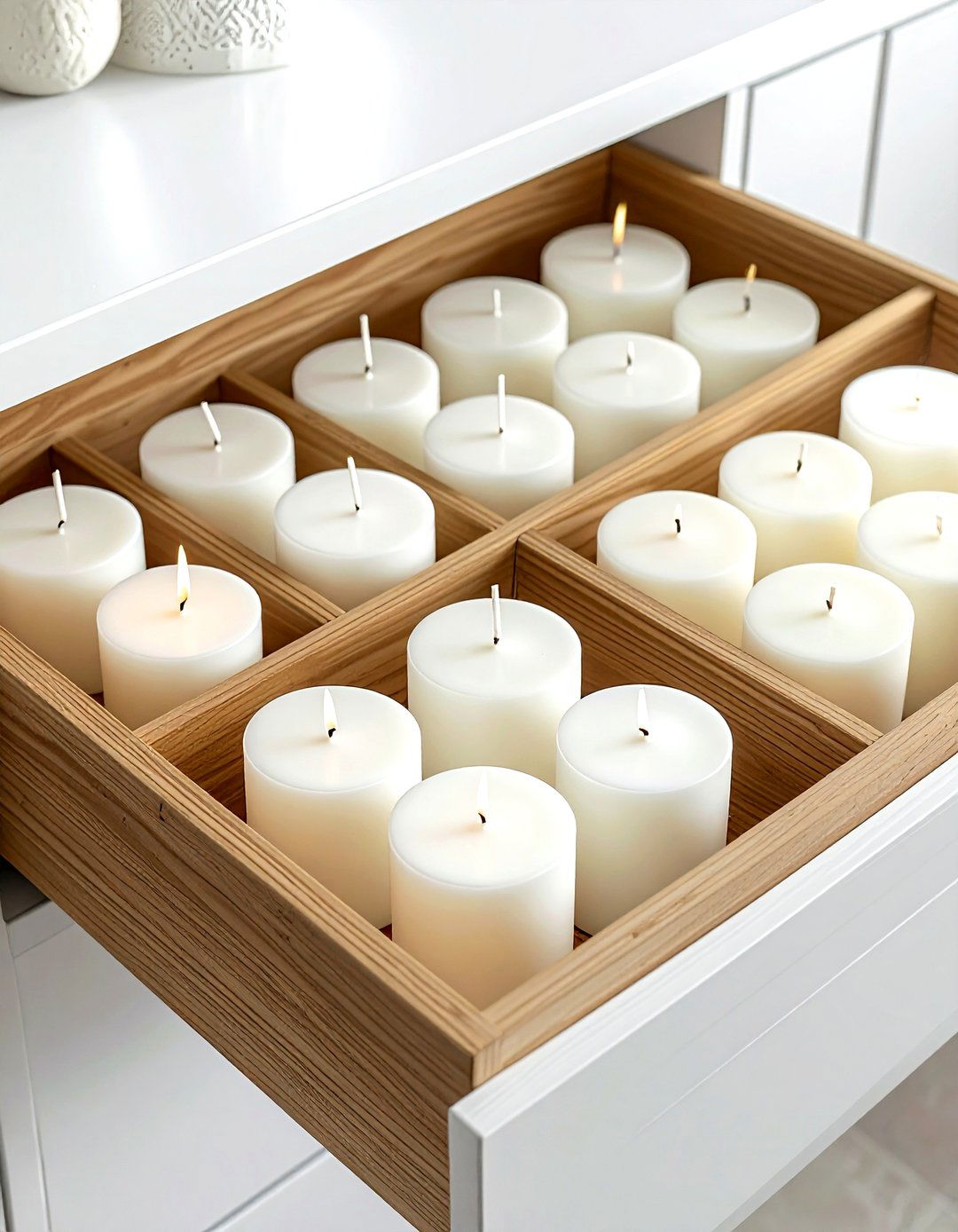 Candle Storage Drawer - 30 dining room drawer organization ideas