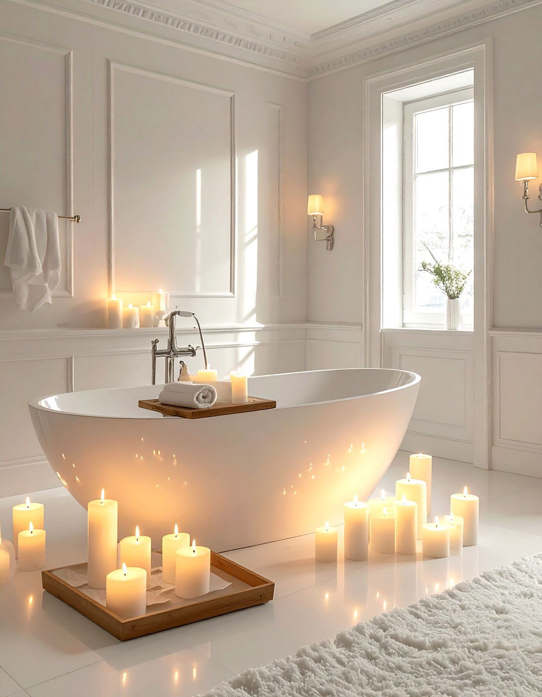 Candle lit bathroom - 30 calming decor ideas