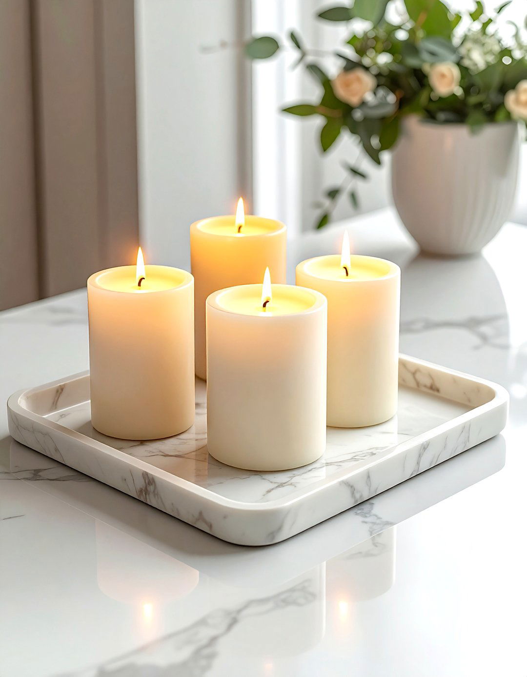 Candle marble tray - 30 marble tray ideas