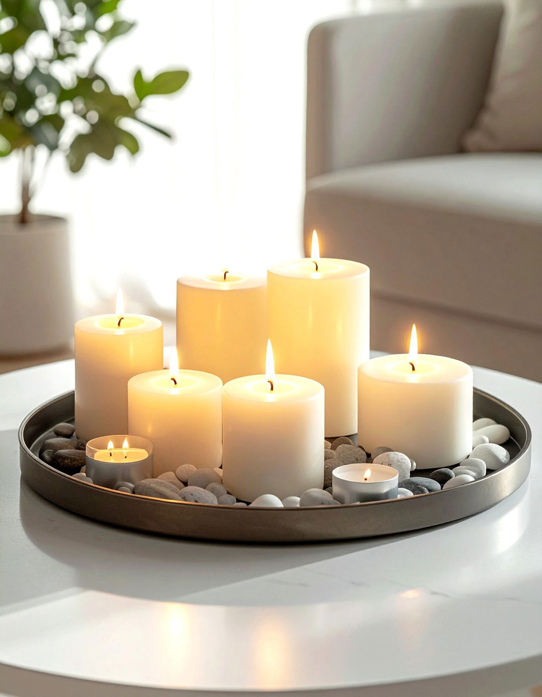 Candle round tray - 30 round tray ideas