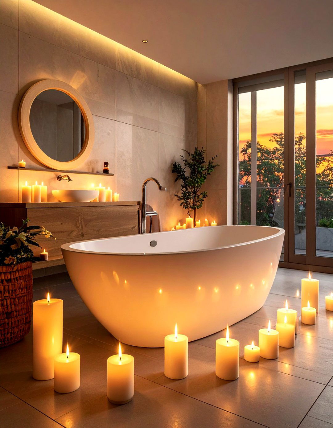 Candlelit bathroom ambiance - 30 warm bathroom ideas