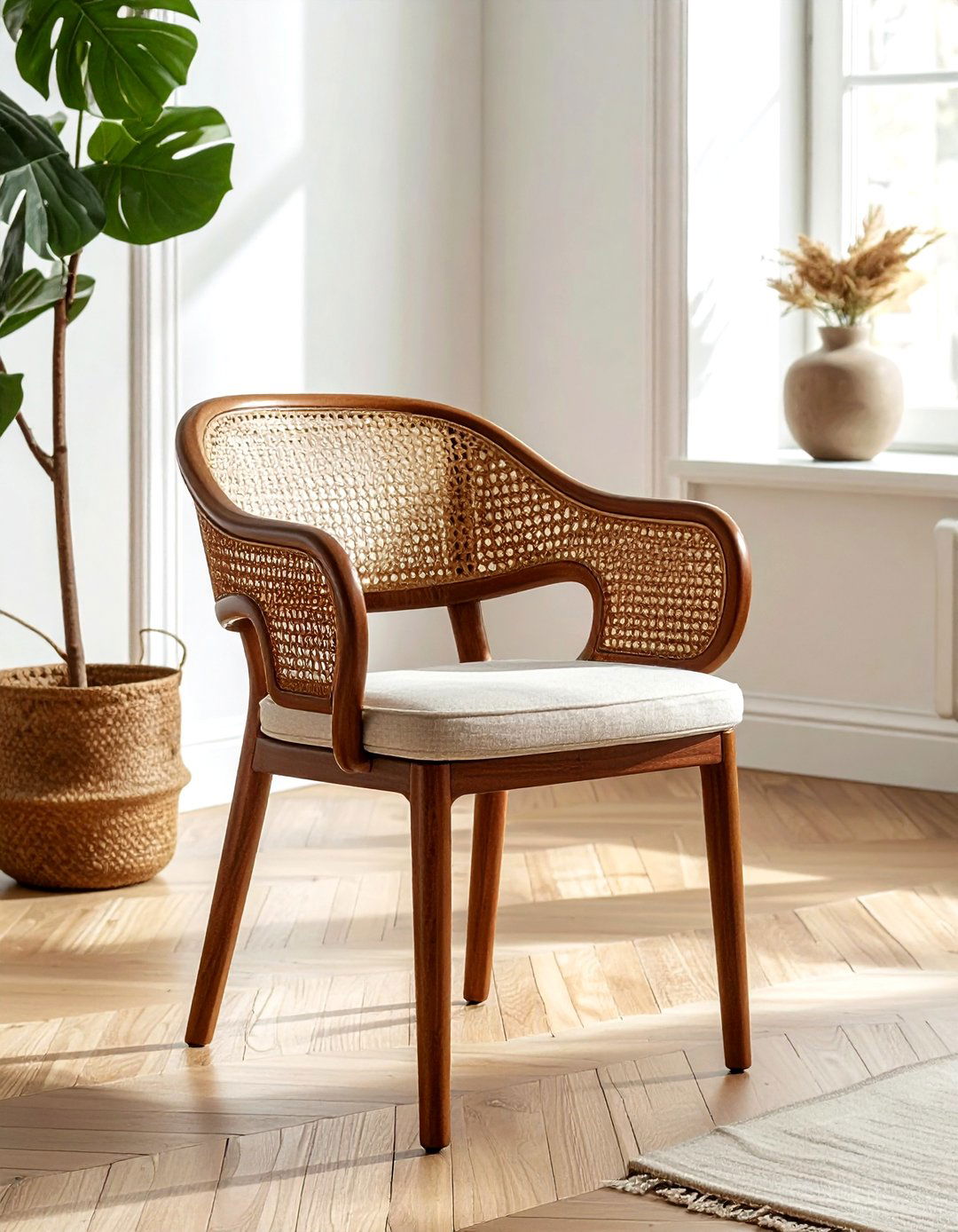 Cane Back Dining Chair - 30 rattan dining chair ideas