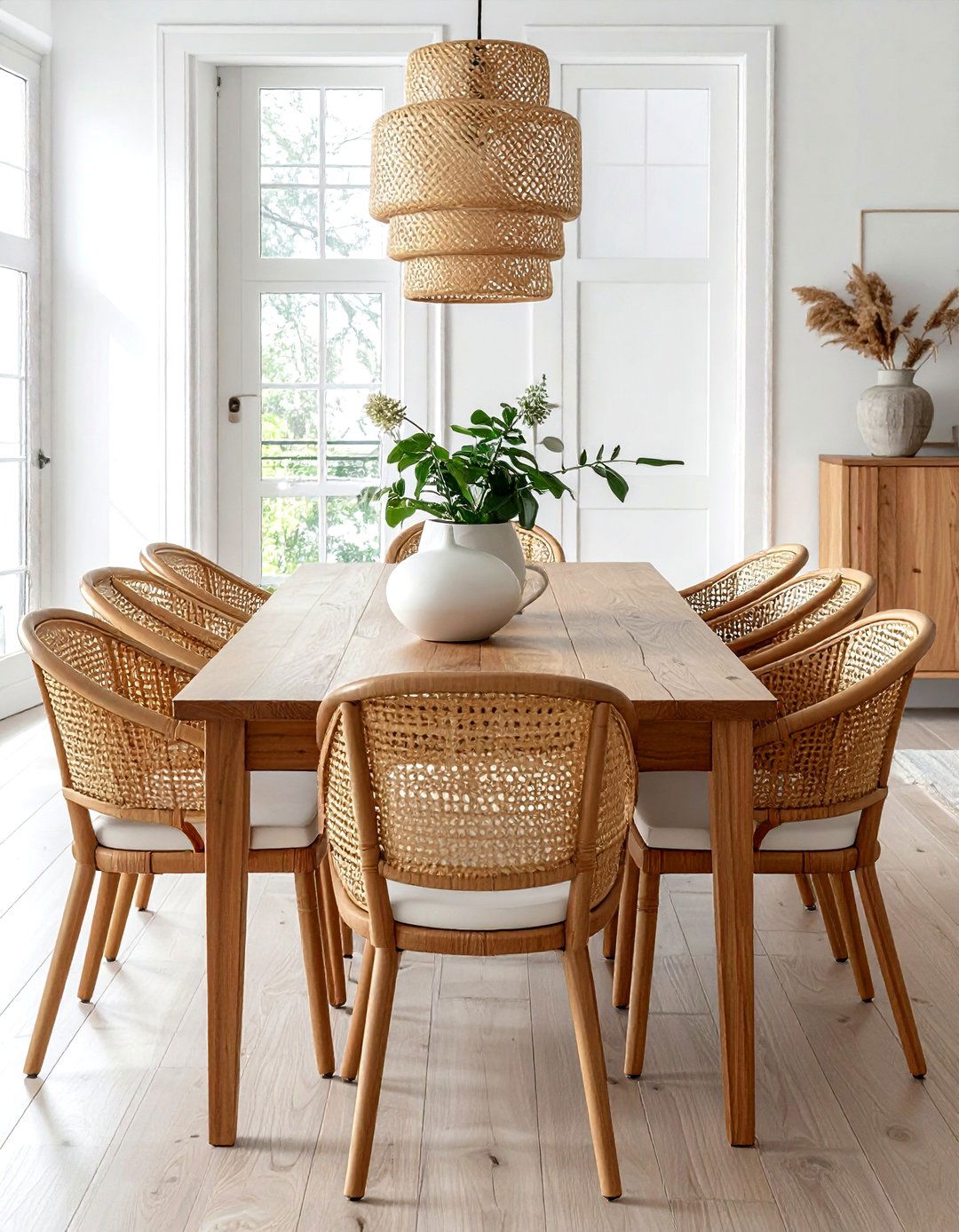Cane Back Dining Chairs - 30 rattan dining room ideas