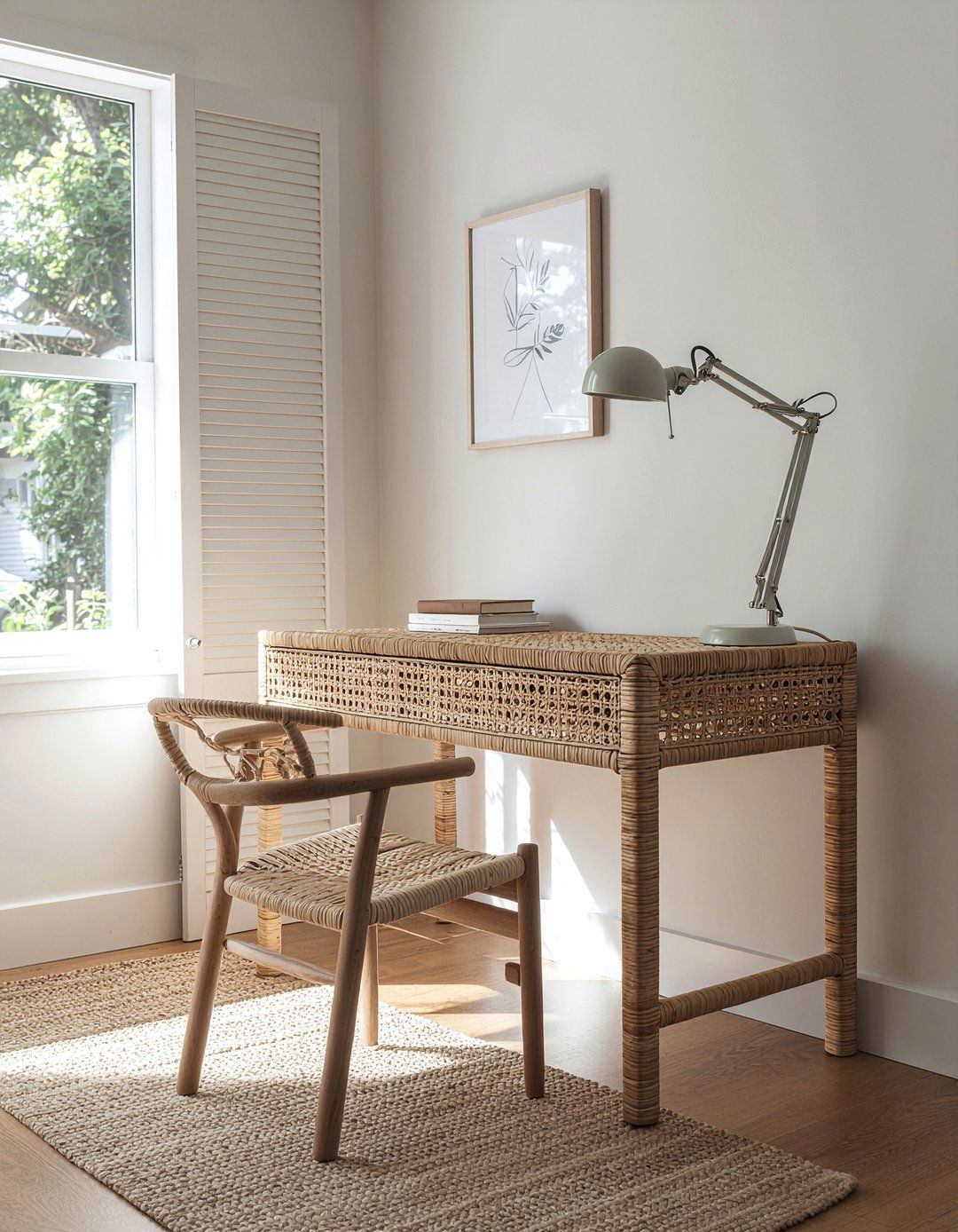Cane Desk - 30 cane bedroom ideas