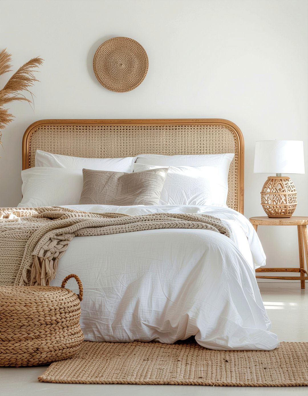 Cane Headboard - 30 cane bedroom ideas