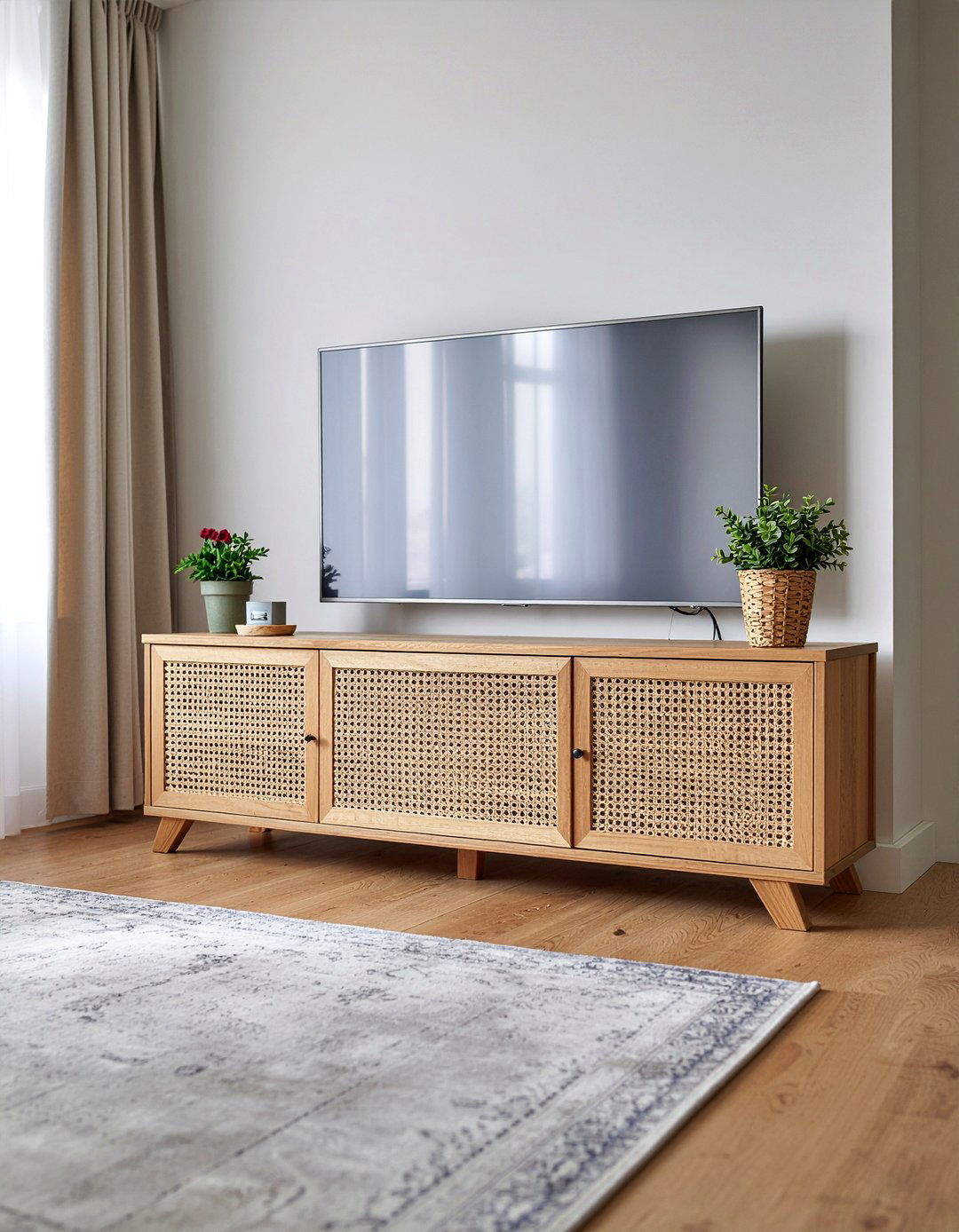 Cane Media Console - 30 woven living room ideas