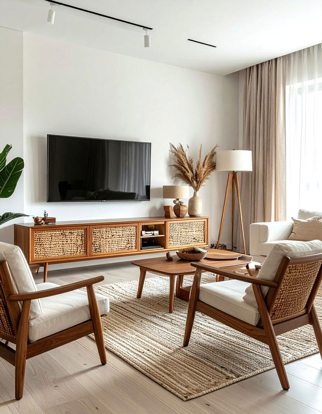 Cane Media Console - 30 cane decor ideas