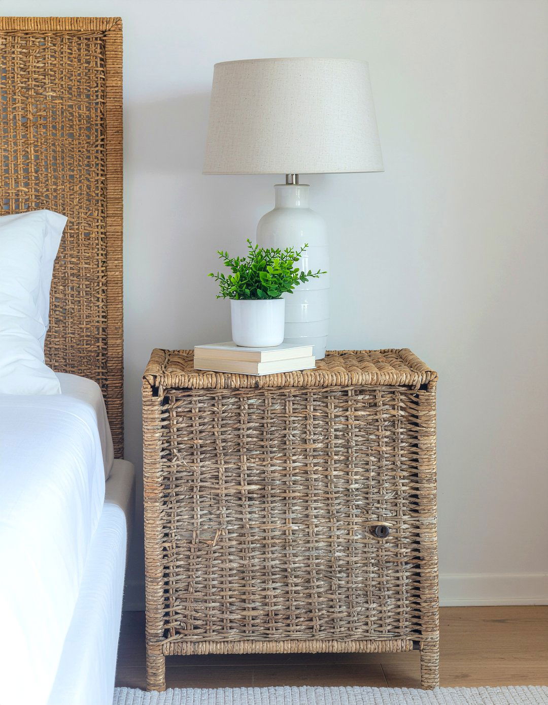 Cane Nightstand - 30 cane bedroom ideas