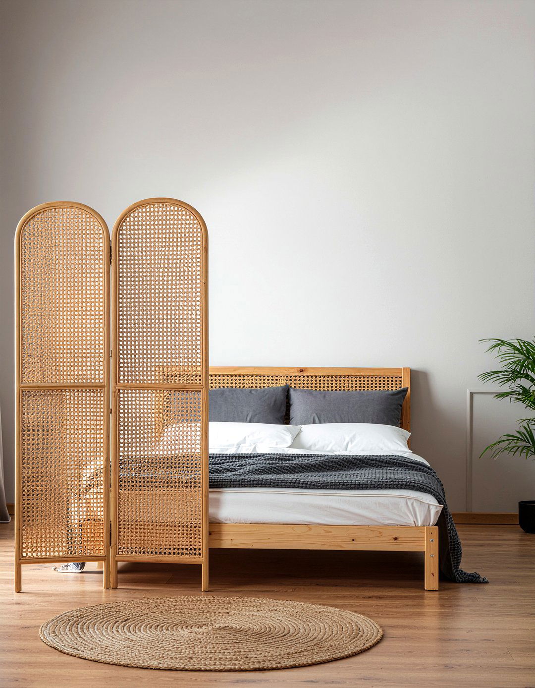 Cane Room Divider - 30 cane bedroom ideas