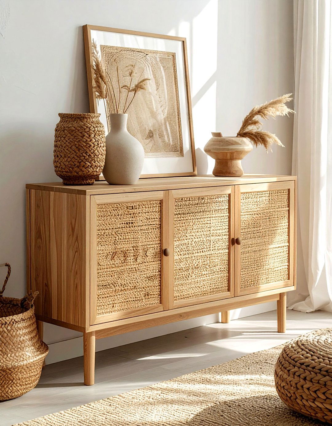 Cane Sideboard - 30 dining room cabinet ideas