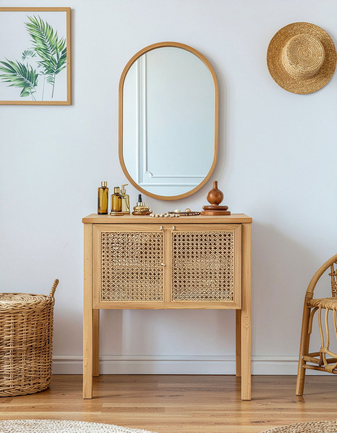 Cane Vanity - 30 woven bedroom ideas