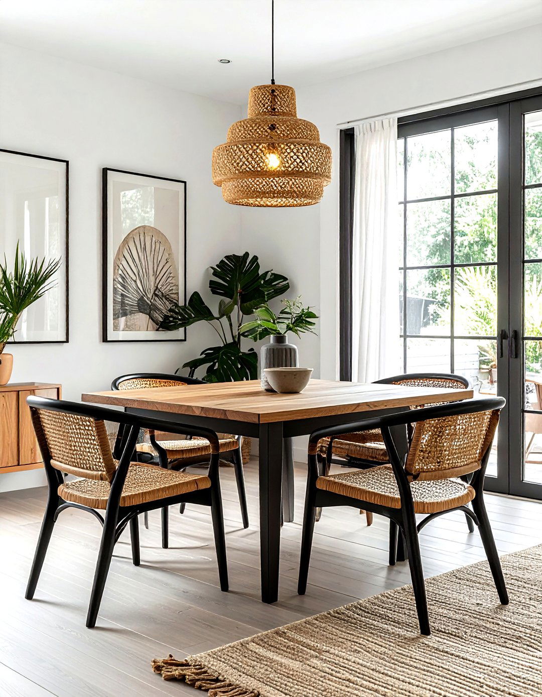Cane back dining chairs - 30 mid-century modern dining room ideas