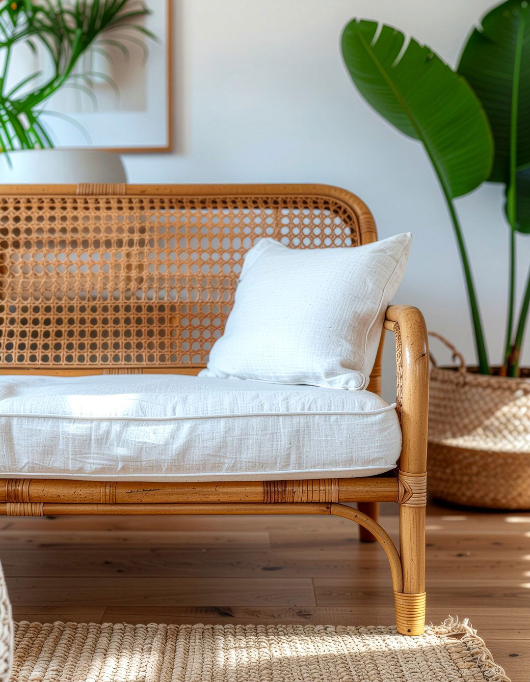 Cane back settee - 30 living room settee ideas