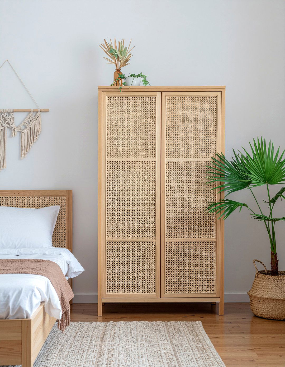 Cane door armoire - 30 bedroom armoires