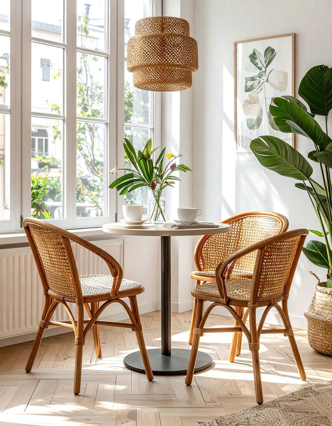 Cane folding chairs for dining - 30 cane dining room ideas