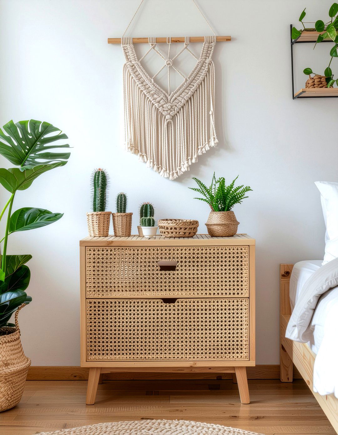 Cane nightstand - 30 bedroom nightstands