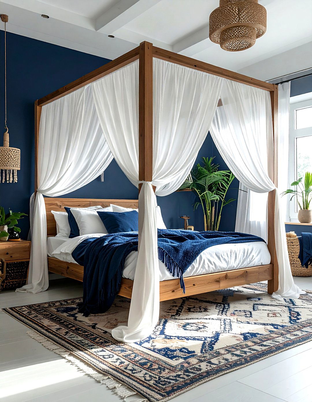 Canopy Bed Navy Bedroom - 30 bohemian navy bedroom ideas