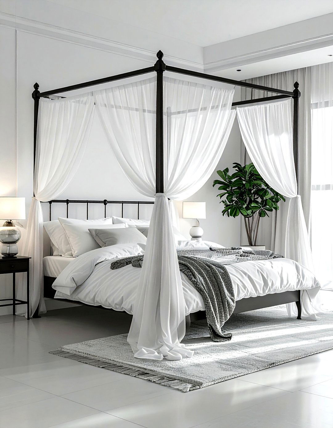 Canopy Bed With Sheer Drapes - 30 plush bedroom ideas