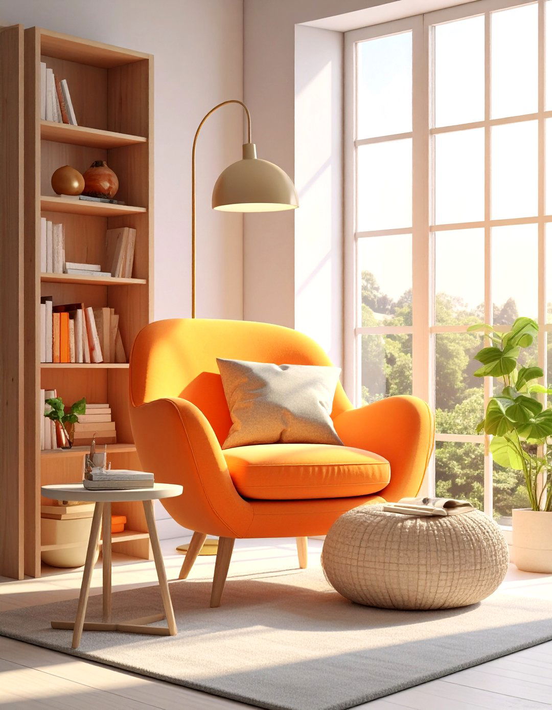 Cantaloupe Reading Nook - 30 orange decor ideas