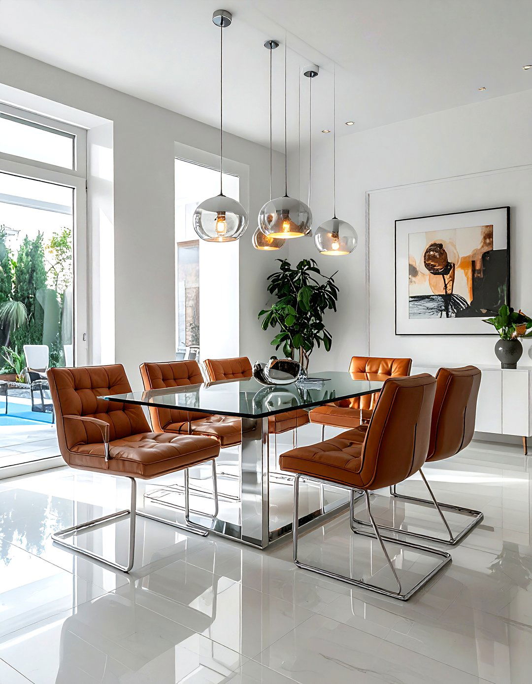 Cantilever Leather Dining Room - 30 leather dining room ideas