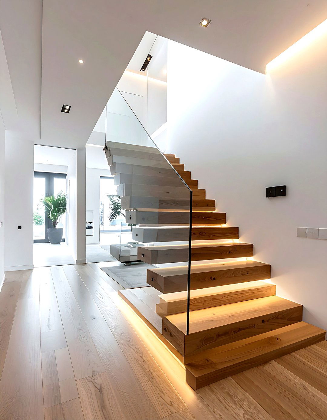 Cantilevered wood staircase - 30 architect home decor ideas
