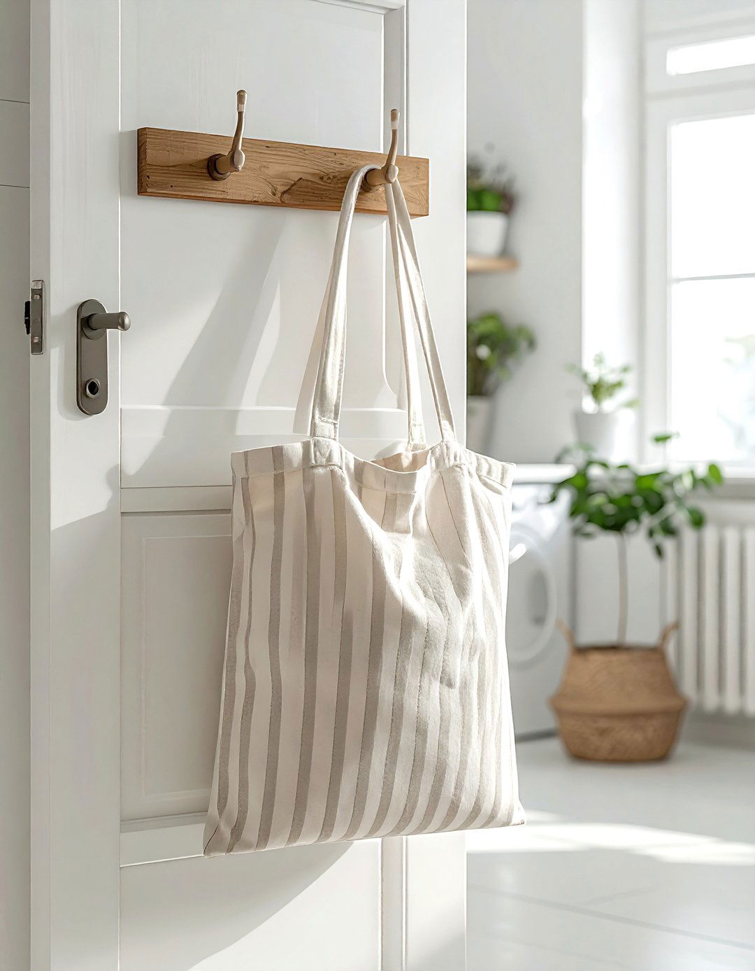 Canvas Laundry Bag - 30 bathroom hanging storage ideas