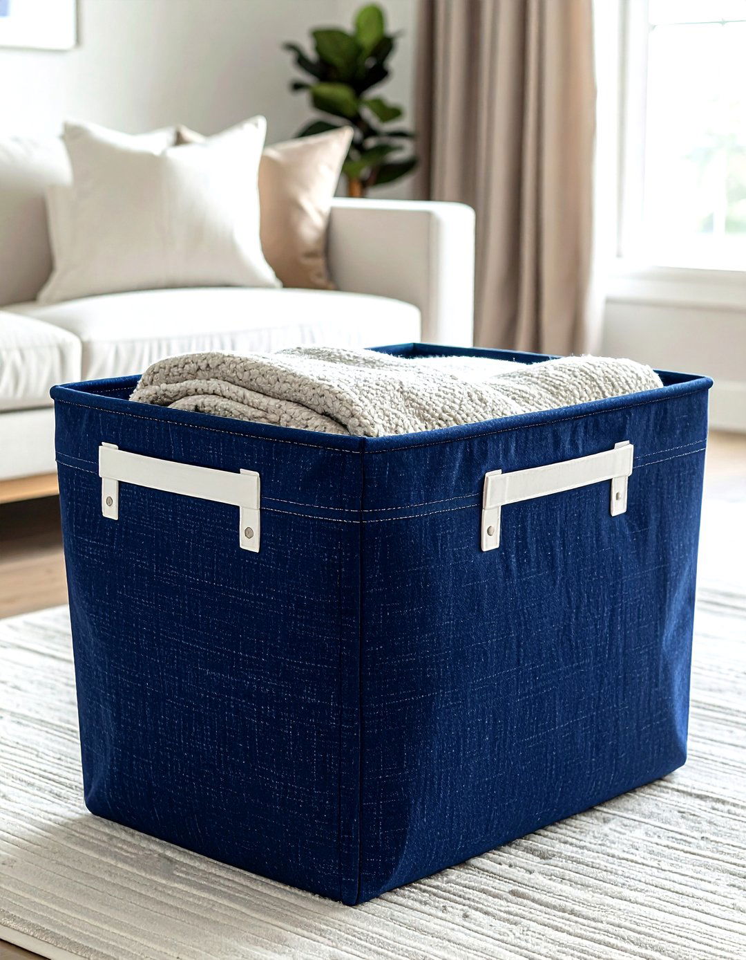 Canvas Storage Bin - 30 blanket basket ideas