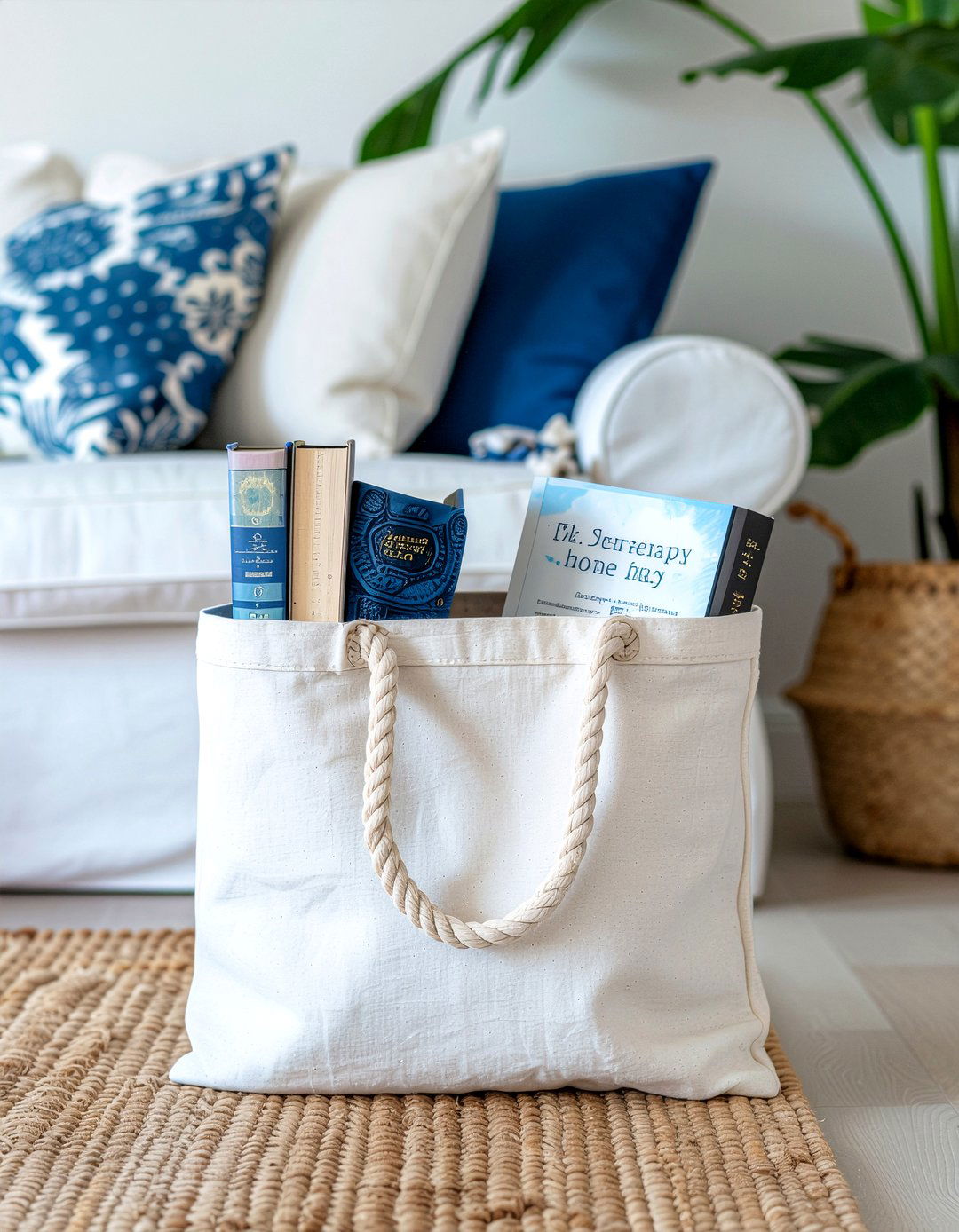 Canvas tote bin - 30 living room storage box ideas