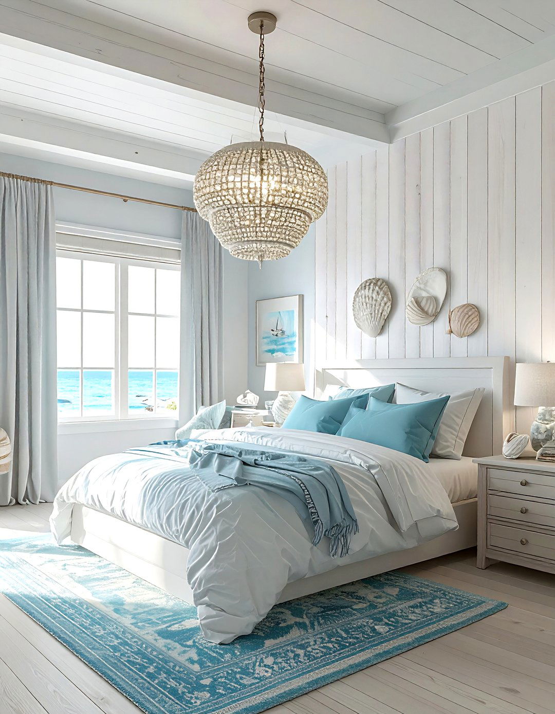 Capiz Shell Chandelier - 30 bedroom chandelier ideas