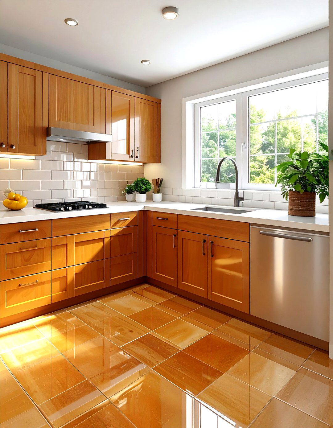 Caramel Subway Tile - 30 warm brown kitchen ideas