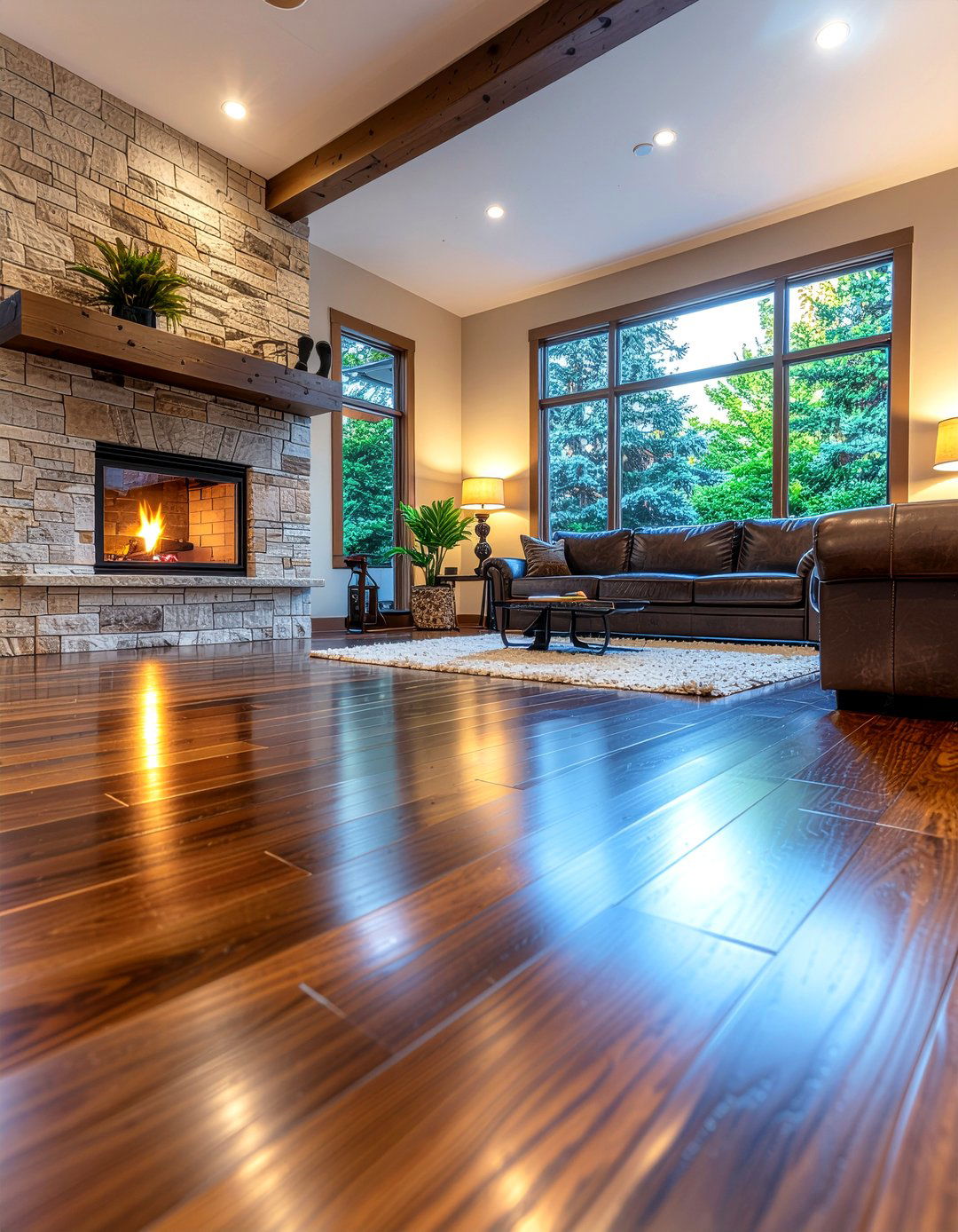 Carbonized bamboo flooring - 30 living room bamboo flooring ideas