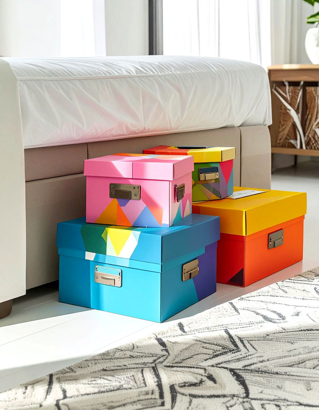 Cardboard Photo Boxes - 30 living room under bed storage ideas