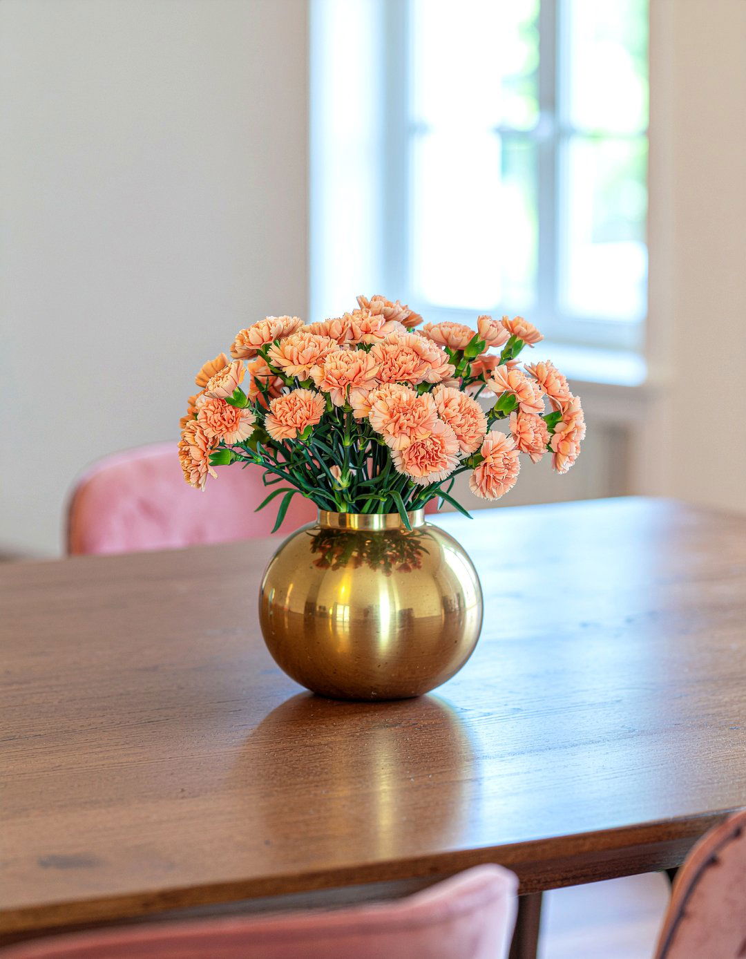 Carnation Table Arrangement - 30 dining room fresh flower ideas