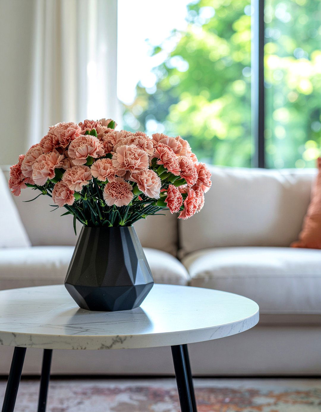 Carnation modern mix - 30 living room flower arrangements
