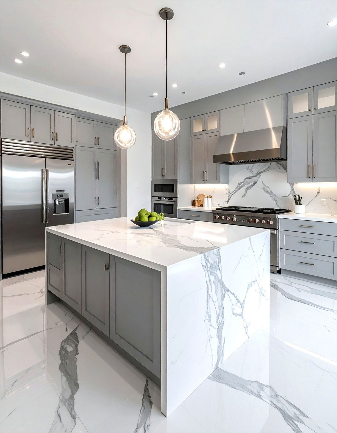 Carrara Marble Kitchen Countertop - 30 white countertop kitchen ideas