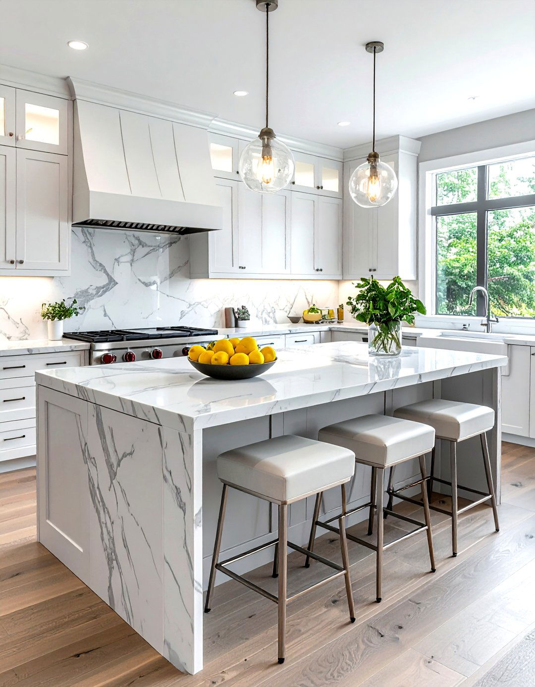 Carrara Marble Kitchen Island - 30 marble kitchen island ideas