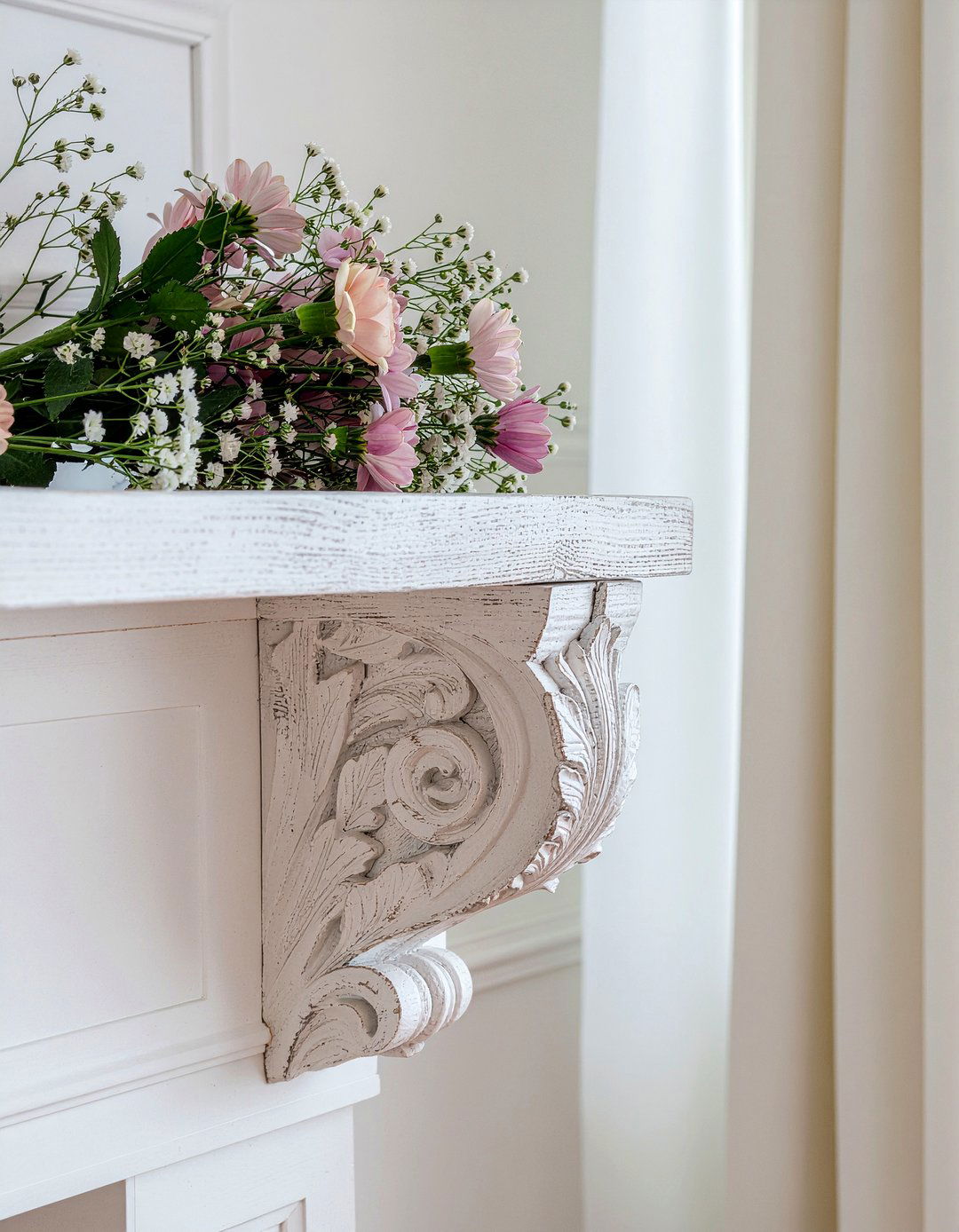 Carved Floral Corbels - 30 living room corbel ideas