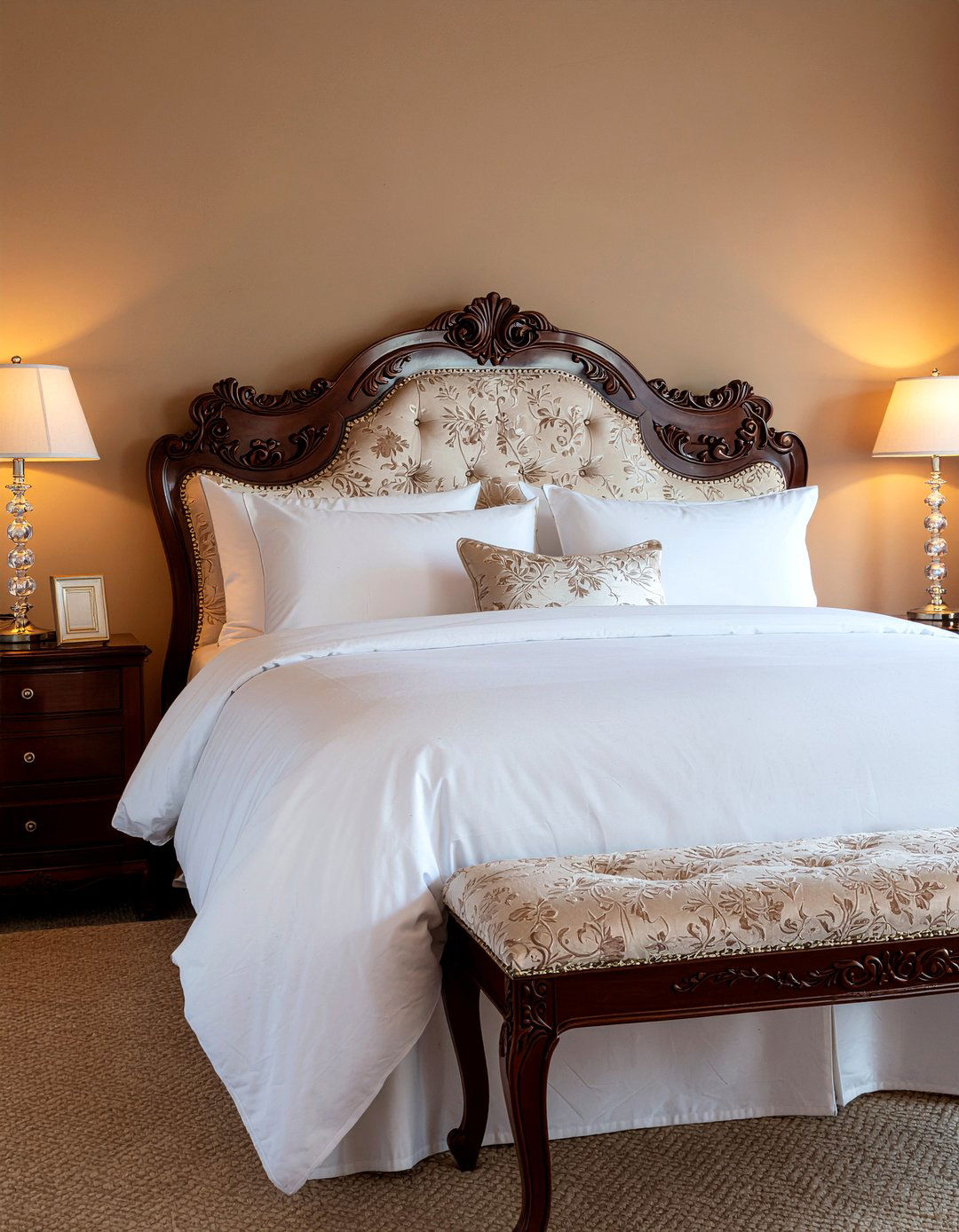 Carved Mahogany Headboard - 30 bedroom mahogany furniture ideas