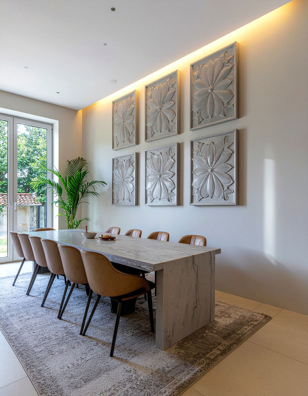 Carved Stone Panels - 30 Balinese dining room ideas