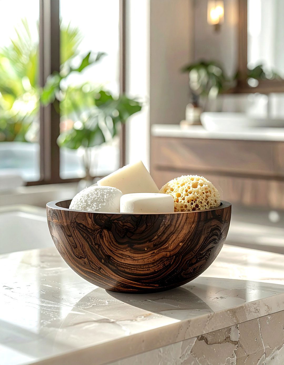 Carved Teak Bowl Bathroom - 30 wooden bowl ideas