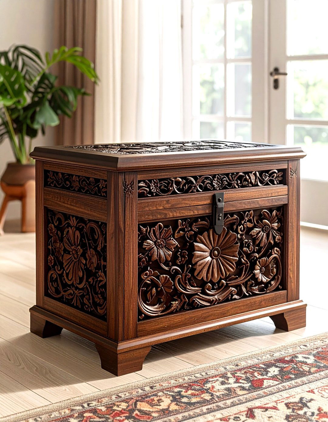Carved Wood Chest - 30 box decor ideas