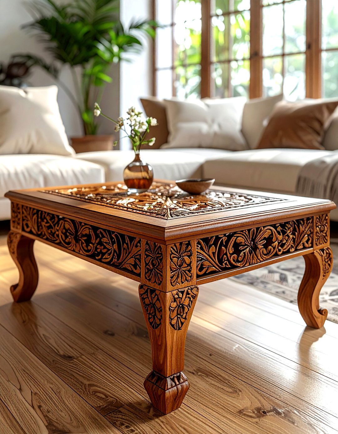 Carved Wood Coffee Table - 30 living room wood coffee tables
