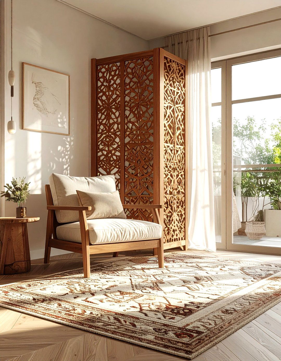 Carved Wood Room Divider - 30 bedroom statement piece ideas